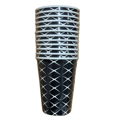 Maestro craft 12Pcs Disposable Coffee Cups 12Oz Black Kraft Paper Cups For Hot & Cold Drinks