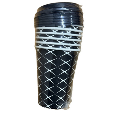 Maestro craft 6Pcs Disposable Coffee Cups With Lid 12Oz Black Kraft Paper Cups For Hot & Cold Drinks