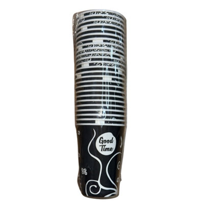 Maestro craft 25Pcs Disposable Coffee Cups 9Oz Black Kraft Paper Cups For Hot & Cold Drinks