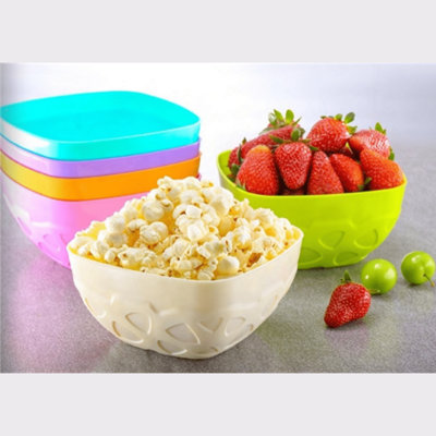 Maestro craft Plastic Cereal Bowls Coloured Square Breakfast Oatmeal Soup Bowls Picnic 500Ml from B&Q