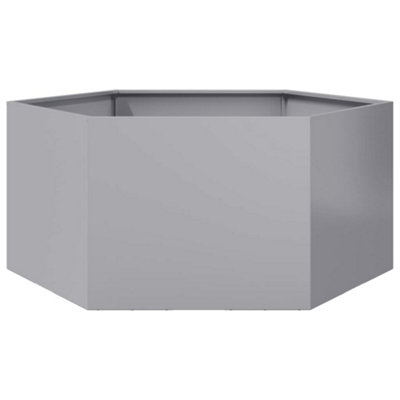 B&Q -  Garden Planter Hexagon 104X90X45 Cm Galvanized Steel