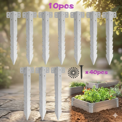 Railway Sleeper Bracket Metal Garden Landscaping Edging Driveway Pathway Support 10 Pack from B&Q