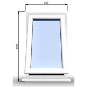 625mm (W) x 1045mm (H) PVCu StormProof Casement Window - 1 Opening Window - Toughened Safety Glass - White