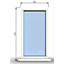 625mm (W) x 1195mm (H) PVCu StormProof Casement Window - 1 Non Opening Window  - Toughened Safety Glass - White