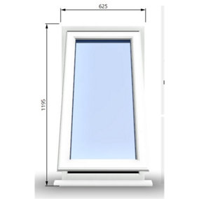 625mm (W) x 1195mm (H) PVCu StormProof Casement Window - 1 Opening Window - Toughened Safety Glass - White