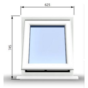625mm (W) x 745mm (H) PVCu StormProof Casement Window - 1 Opening Window - Toughened Safety Glass - White