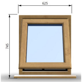 625mm (W) x 745mm (H) Wooden Stormproof Window - 1 Window (Opening) - Toughened Safety Glass