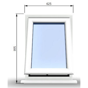 625mm (W) x 895mm (H) PVCu StormProof Casement Window - 1 Opening Window - Toughened Safety Glass - White