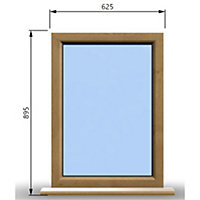 625mm (W) x 895mm (H) Wooden Stormproof Window - 1 Window (Non Opening) - Toughened Safety Glass