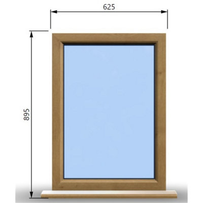 625mm (W) x 895mm (H) Wooden Stormproof Window - 1 Window (Non Opening) - Toughened Safety Glass