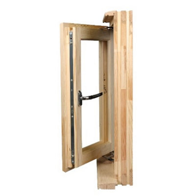 625mm (W) x 895mm (H) Wooden Stormproof Window - 1 Window (Non Opening) - Toughened Safety Glass - 4