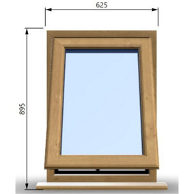 625mm (W) x 895mm (H) Wooden Stormproof Window - 1 Window (Opening) - Toughened Safety Glass