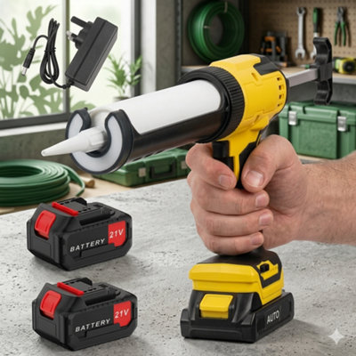  - Cordless Caulking GunElectric Silicone Sealant ApplicatorBattery PoweredDripless Design