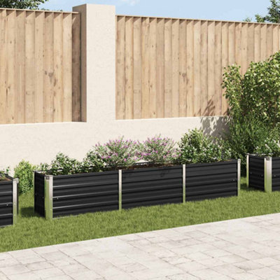 B&Q -  Garden Raised Bed Galvanised Steel 240X40X45 Cm Anthracite