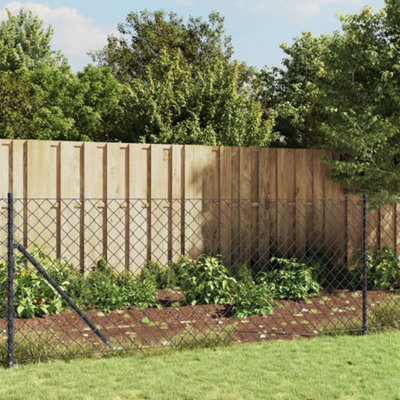 Berkfield Chain Link Fence With Flange 0.8X10 M Anthracite
