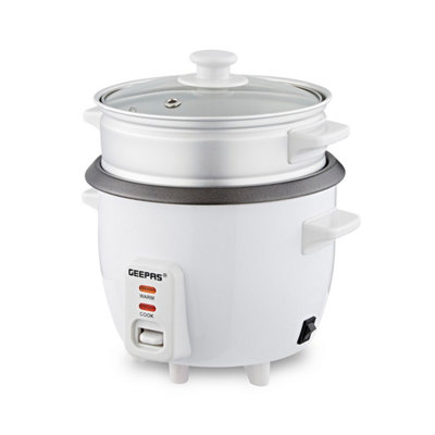 B&Q -  350W 0.6L Automatic Rice Cooker & Steamer With Keep Warm Function Non-Stick Inner Pot