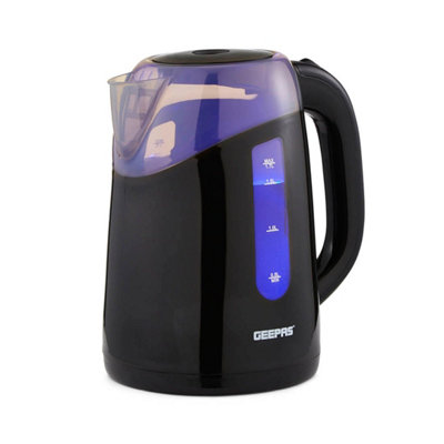 Geepas 1.7L Cordless Electric Kettle Boil Dry Protection With Illuminating Led Light 2200W from B&Q