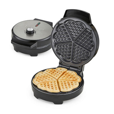 Geepas Waffle Maker 5 Slice Heart Shaped Non-Stick Electric Belgian