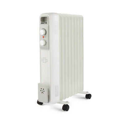 B&Q -  2000W Oil Filled Radiator Electric Heater 9 FinWhite