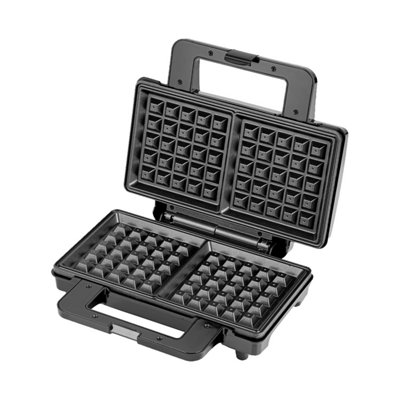 Geepas 1000W 2 Slice Waffle Maker Non-Stick Electric Belgian Waffle MachineSliver