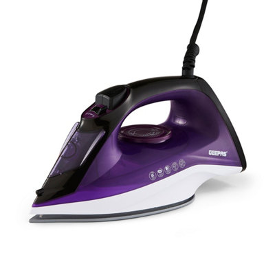 B&Q -  2400W Steam Iron Ceramic Soleplate Adjustable Temperature ControlViolet