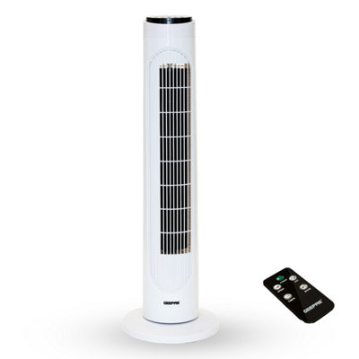 Geepas 29 Inch Tower Fan With Remote Control Oscillating Cooling Fan3 Speed With 7.5 Hour Timer from B&Q