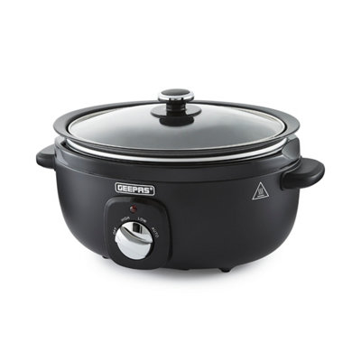 Geepas Unisex Black 3.5L Slow Cooker Tempered Glass Lid & Removable Non-Stick Bowl Chalkboard Design In - Image 4