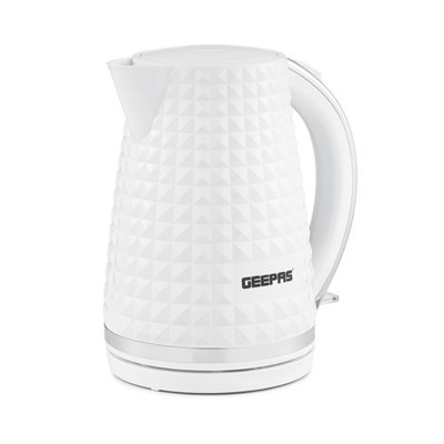 Geepas Argyle 1.7L Cordless Kettle White 2200W Rapid Boil Safety from B&Q