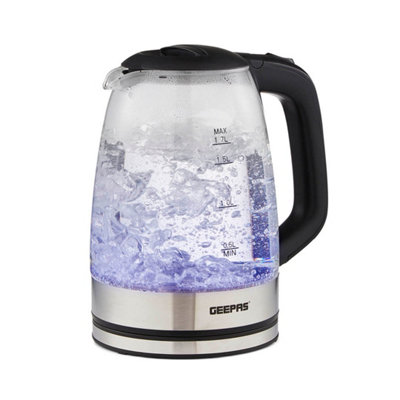 Geepas 1.7L Black Glass Electric Kettle - Rapid Boil 2200W - LED Illumination - Auto Shut-Off - Image 9