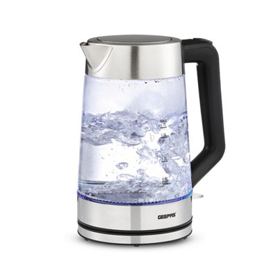Geepas 1.7L Illuminating Electric Glass Kettle 3000W Cordless Jug Kettle