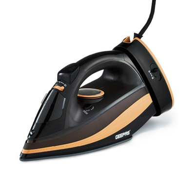 Geepas Black 2 In 1 Steam Iron With Ceramic Soleplate 300Ml Tank Corded & Cordless 2400W In - Image 6