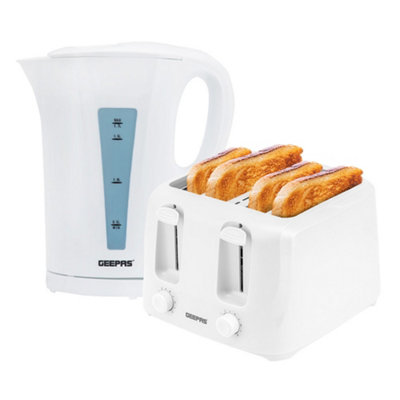 Geepas Unisex White Kettle And Toaster Set 2200W 1.7L 4-Slice Fast Boil 6 Browning Levels In - Image 6