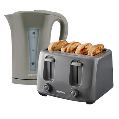 Geepas Unisex Grey Kettle & Toaster Set 2200W 1.7L 4-Slice Fast Boil 6 Browning Levels In - Image 7