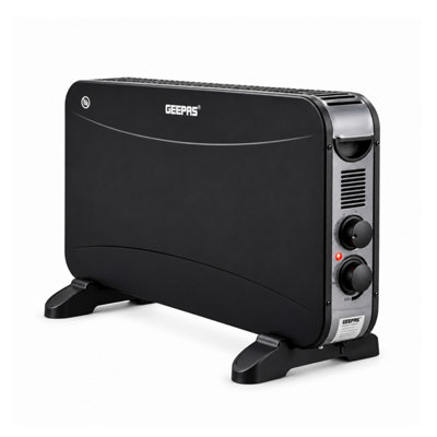 Geepas Unisex Jet Black 2000W Electric Convector Heater Freestanding Radiator W/ Thermostat In - Image 7