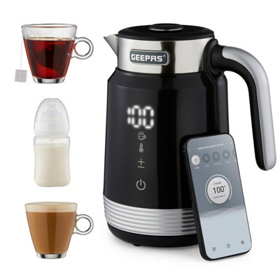 Geepas Smart Wifi Electric Kettle 1.7L 2200W Alexa Google Voice Control Digital Display from B&Q