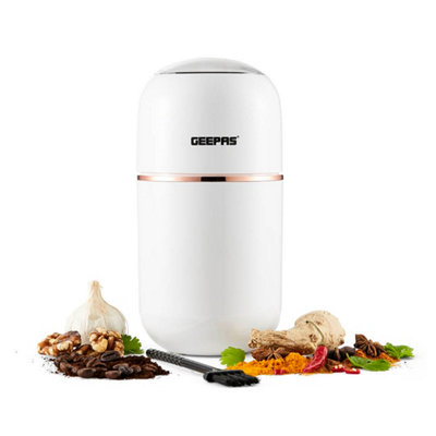 Geepas Unisex White 80G Coffee Grinder Stainless Steel Blades Dried Spice Nuts Herbs Mill 200W In - Image 6