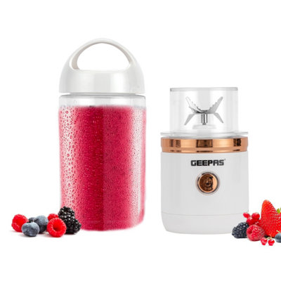 B&Q -  150W 420Ml Mini Rechargeable Blender Smoothie Maker Kitchen GymWhite