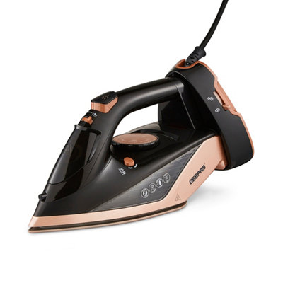 B&Q -  2 In 1 Cordless Steam Iron Ceramic Soleplate Use Corded Or Cordless 350MlBlack