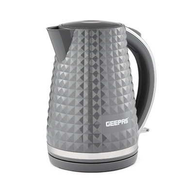 Geepas Argyle 1.7L Cordless Kettle Grey 2200W Rapid Boil Auto Shut Off from B&Q