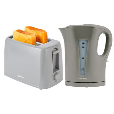 B&Q -  Kettle And Toaster Set 2200W 1.7L 8 Cups 650W 2-Slice 6 Browning Auto Shut-Off