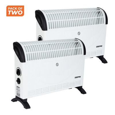 Geepas Unisex White 2Kw Convection Heater Electric Convector Radiator 3 Heat Setting 750/1250/2000W In | : Double - Image 6