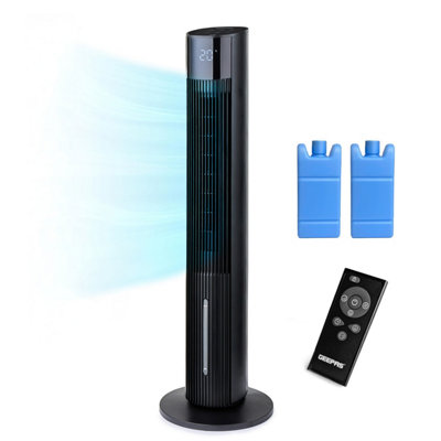 Geepas 42" Air Cooler Tower Fan With Remote ControlDigital Touch Display 12 Hour TimerBlack from B&Q