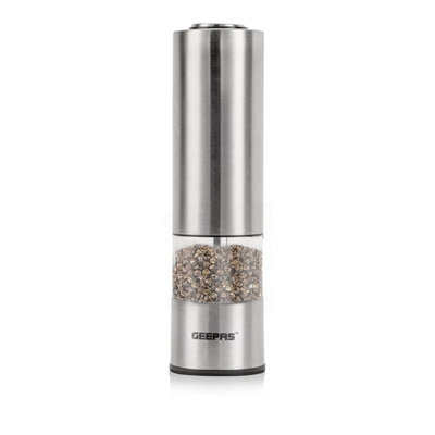 Geepas Electric Salt And Pepper Grinders Battery Powered Adjustable Coarseness from B&Q