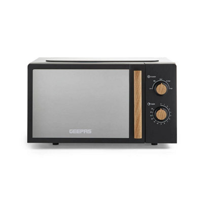 B&Q -  Nordiq 20L Microwave 700W Black Mirror Glass Door 5 Power Levels Digital