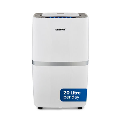 B&Q -  20L Portable Dehumidifier White Digital Display Laundry Mode