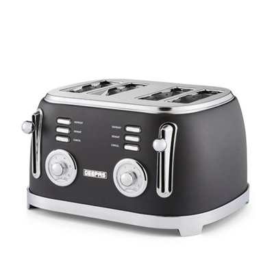 Geepas Retrovive Toaster 4 Slice Geepas Toaster 6 Browning Levels 1500W from B&Q