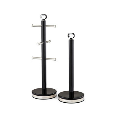 Geepas Mug Tree And Towel Pole Set, Black