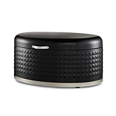 Geepas (Black) Bread Bin 9L | Carbon Steel Container With Flip-Open Lid & Easy-To-Lift Lid Handle | Easy Clean Design Preserves Loaves Fresh Longer - Image 3