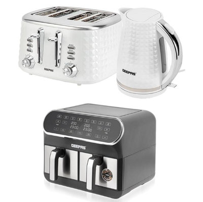 Geepas 8L Airfryer, 4Slice Toaster & 1.7L Jug Kettle 2200W Kitchen Set - Image 6
