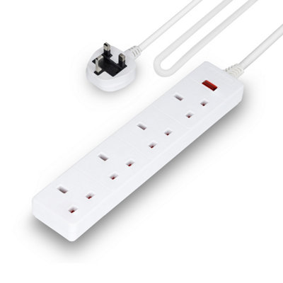 Geepas 4 Gang Extension Lead, 1M Cable Geepas 4 Gang Extension Lead, 1M Cable